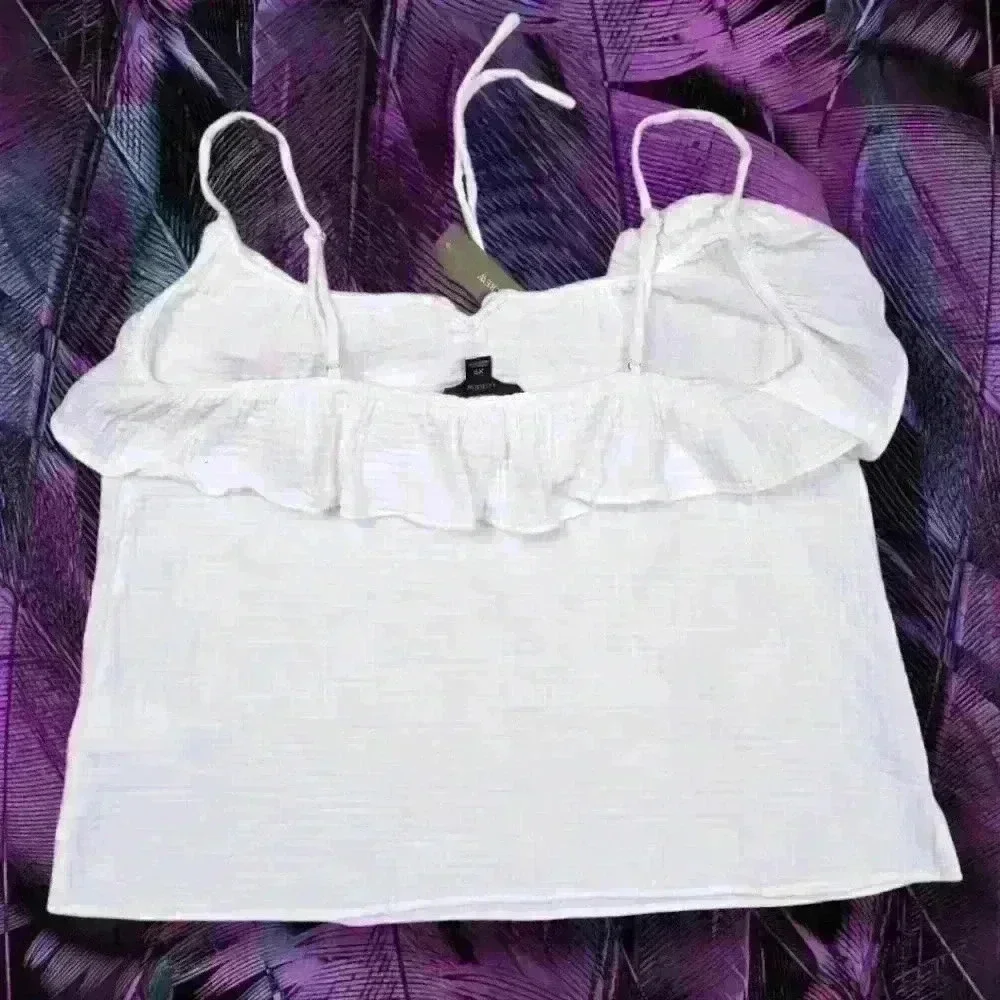NWT J.Crew Ruffle Soft Gauze Camisole Crisp White Cotton top - Picture 4 of 8